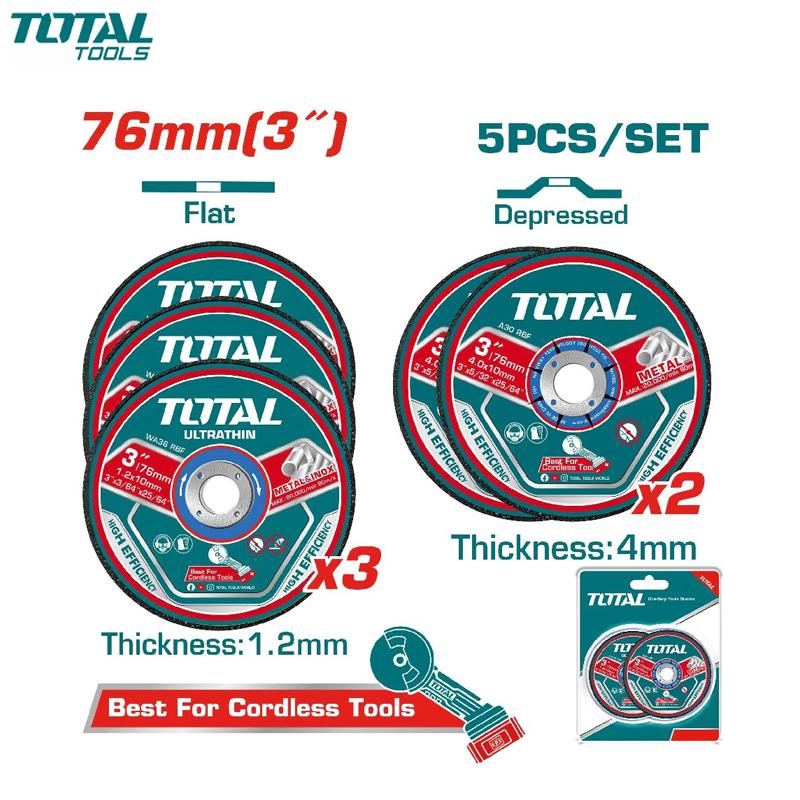 JEUX DE 5 DISQUES POUR MINI MEULEUSE 75MM TOTAL
