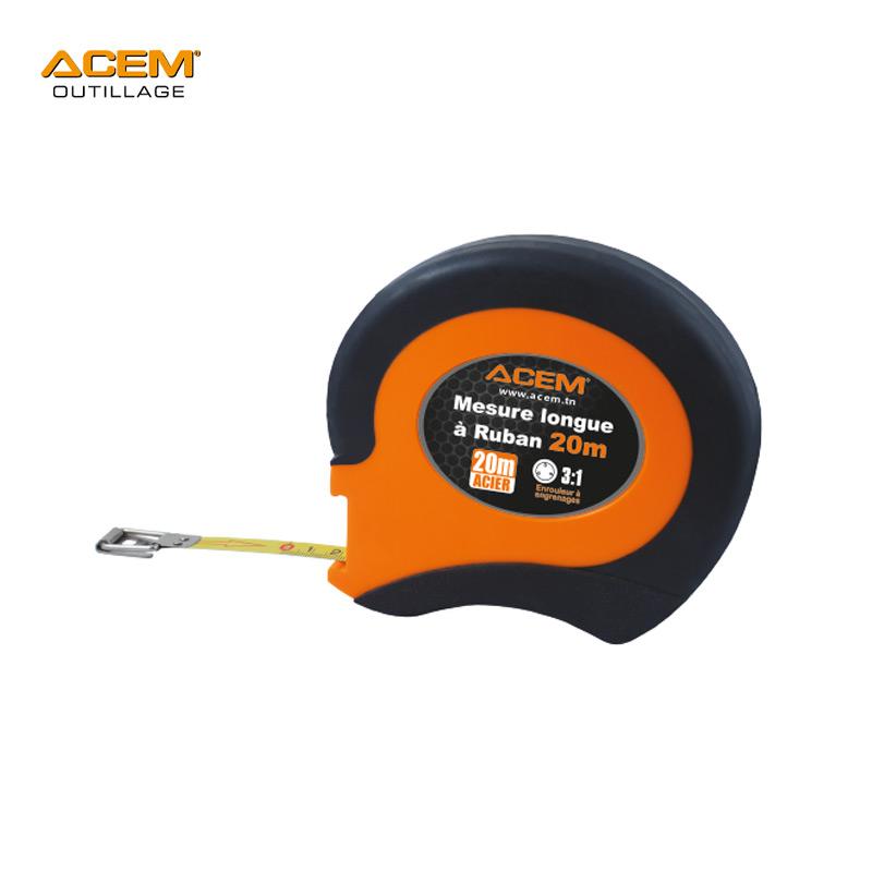 ROULETTE DE MESURE 20M RUBAN METAL ACEM