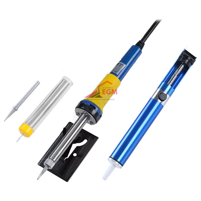 KIT FER A SOUDER 30W & POMPE A DESSOUDER PUCTEC
