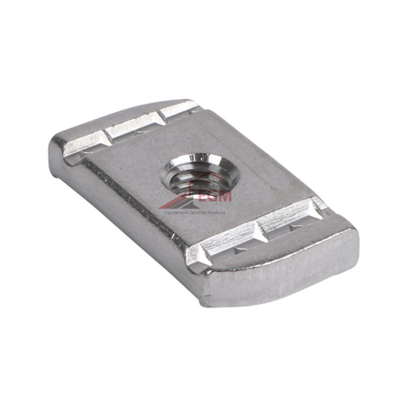 ECROU RECTANGULAIRE EN ACIER ZINGUE BLANC ( PACK DE 100 PCS )