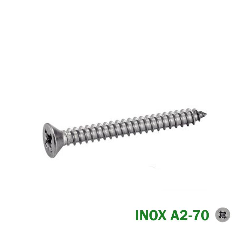 VIS PARKER TETE FRAISEE PLATE EN INOX A2-70 DIN 7982 "304" ( PACK DE 100 PCS )