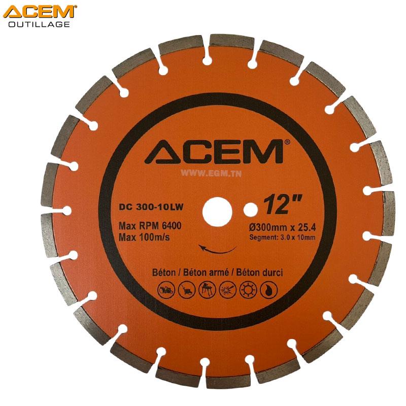 DISQUE DIAMANT BETON/BETON ARME/BETON DURCI 300X3.0 10LW ACEM