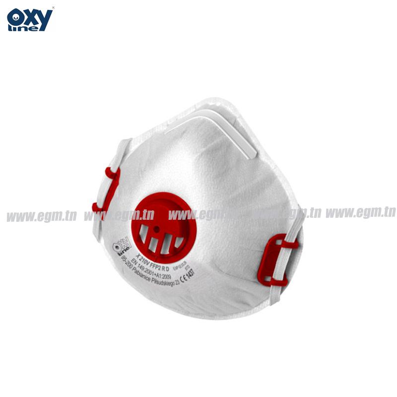 MASQUE ANTI POUSSIÈRE D’EXPIRATION X210V FFP2 RD A VALVE OXYLINE