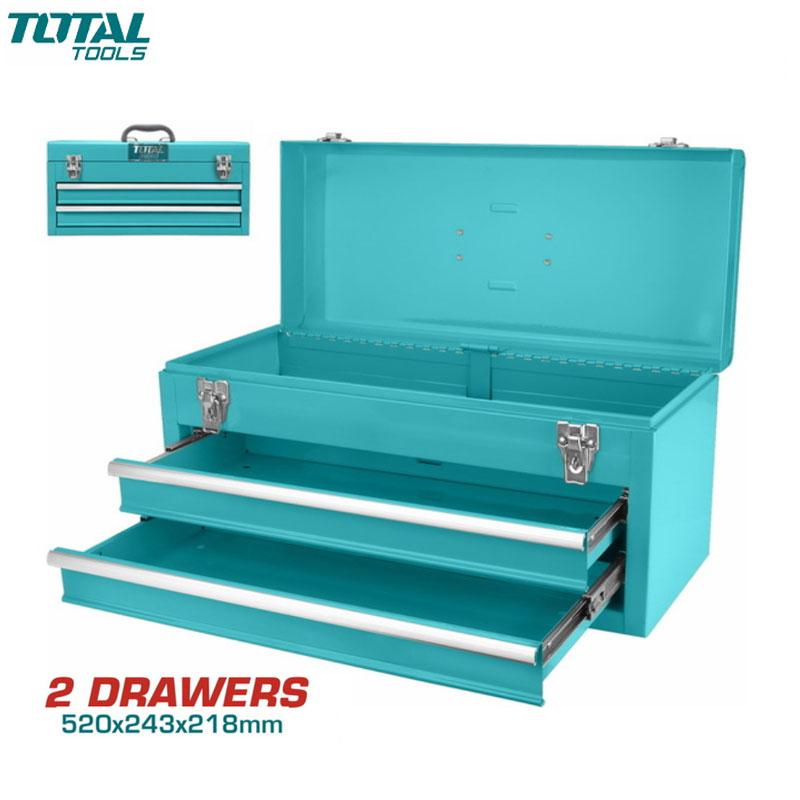 BOITE A OUTIL METALIQUE AVRC 2 TIROIRES TOTAL