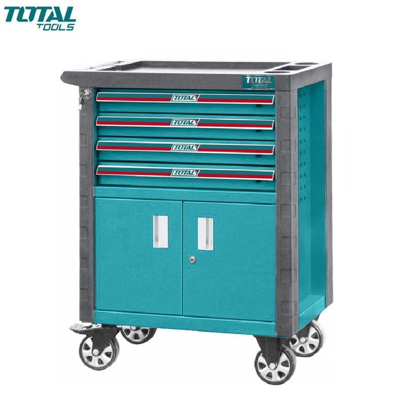 SERVANTE D'ATELIER A 4 TIROIRS COFFRE 2 PORTESROBUSTE TOTAL