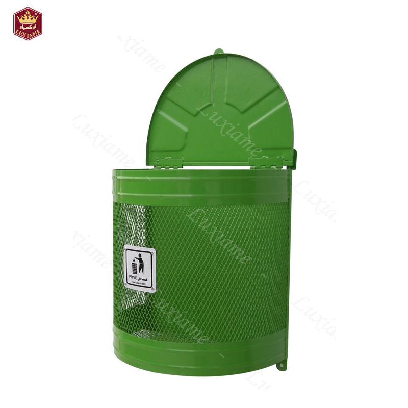 POUBELLE MURAL METALIQUE AVEC COUVERCLE 55L LUXIAME