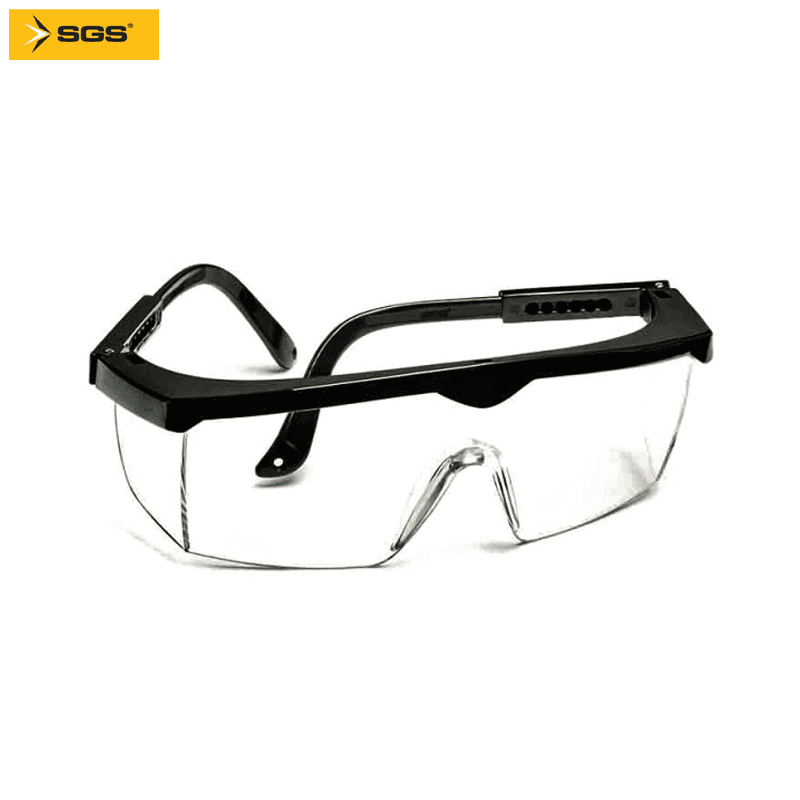 LUNETTE PROT BLANC TRANSPARENT CADRE NOIR SGS