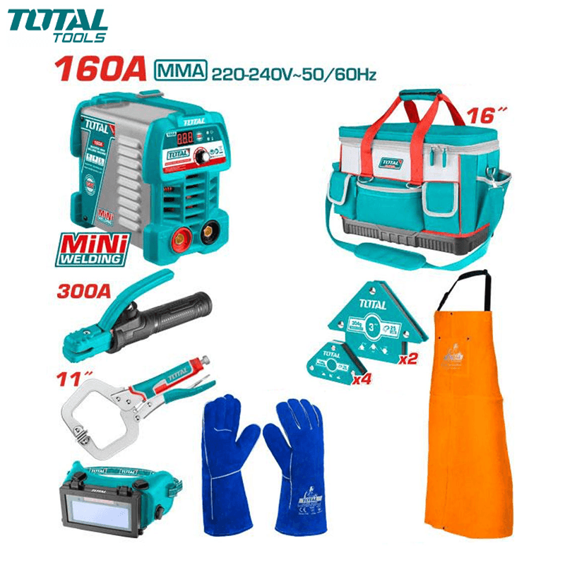 PACK SOUDEUR 8PCS POSTE SOUD A L'ARC INVERTER MMA 160A AVEC ACC TOTAL