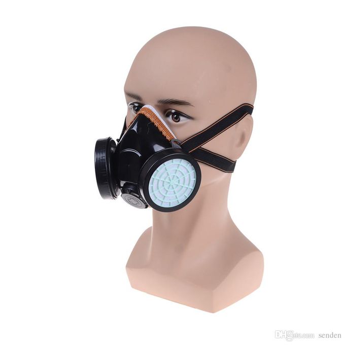 Masque anti-poussière masque a gaz double cartouche chimique respiratoire  NP304