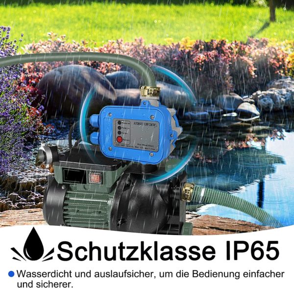 Pompe Eau 10bar 220/240 Volt Commande de Pompe avec Câble Marche/Arrêt Automatique Pression d'eau Constante pour Jardin Maison