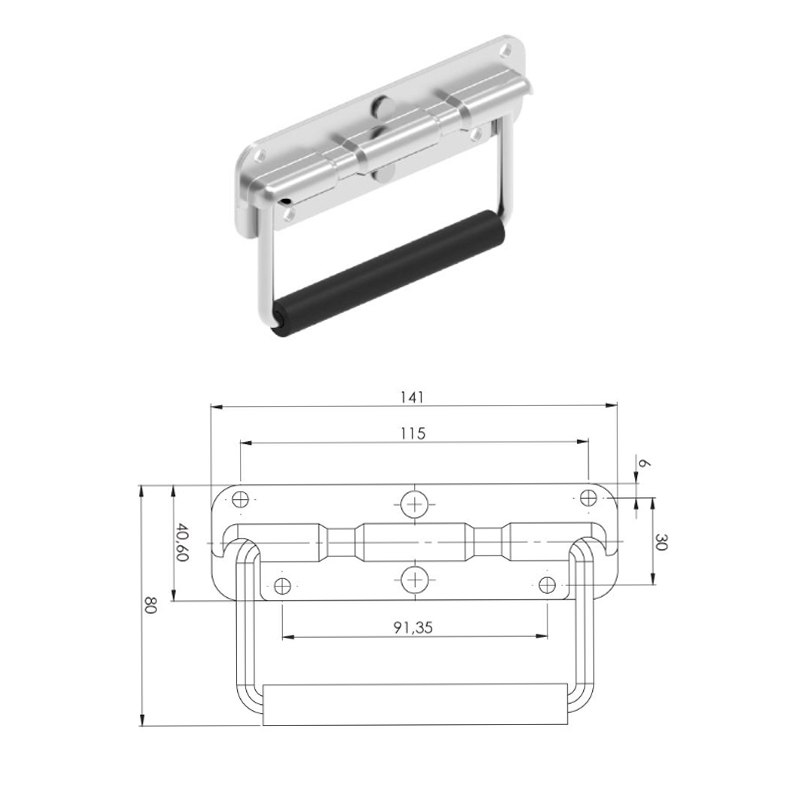 GERALD 2X Poignée De Caisse De Chariot De Boîte à Outils De Bagage